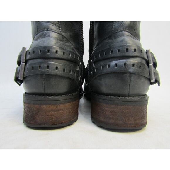 UGG Womens Size 8.5 M Black Leather Buckle Zip Ankle Fashion Boots Bootie - Picture 8 of 11
